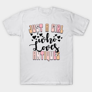 Just a Girl Who Loves Antiques Cute Pastel Colors T-Shirt